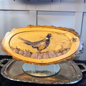 Pheasant Hand Crafted Intarsia Wood Art Wall Hanging 21x10x1 Inches 3D